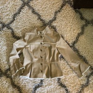 Like new Nanette Lepore peplum style tan blazer